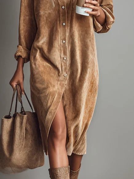 Beatriz | Corduroy Loose-Fit Midi Dress