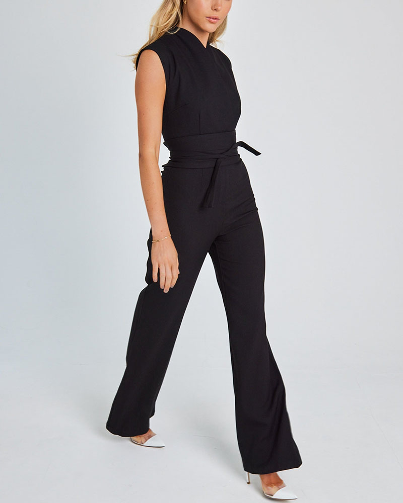 Jeann - Elegant Belted Jumpsuit
