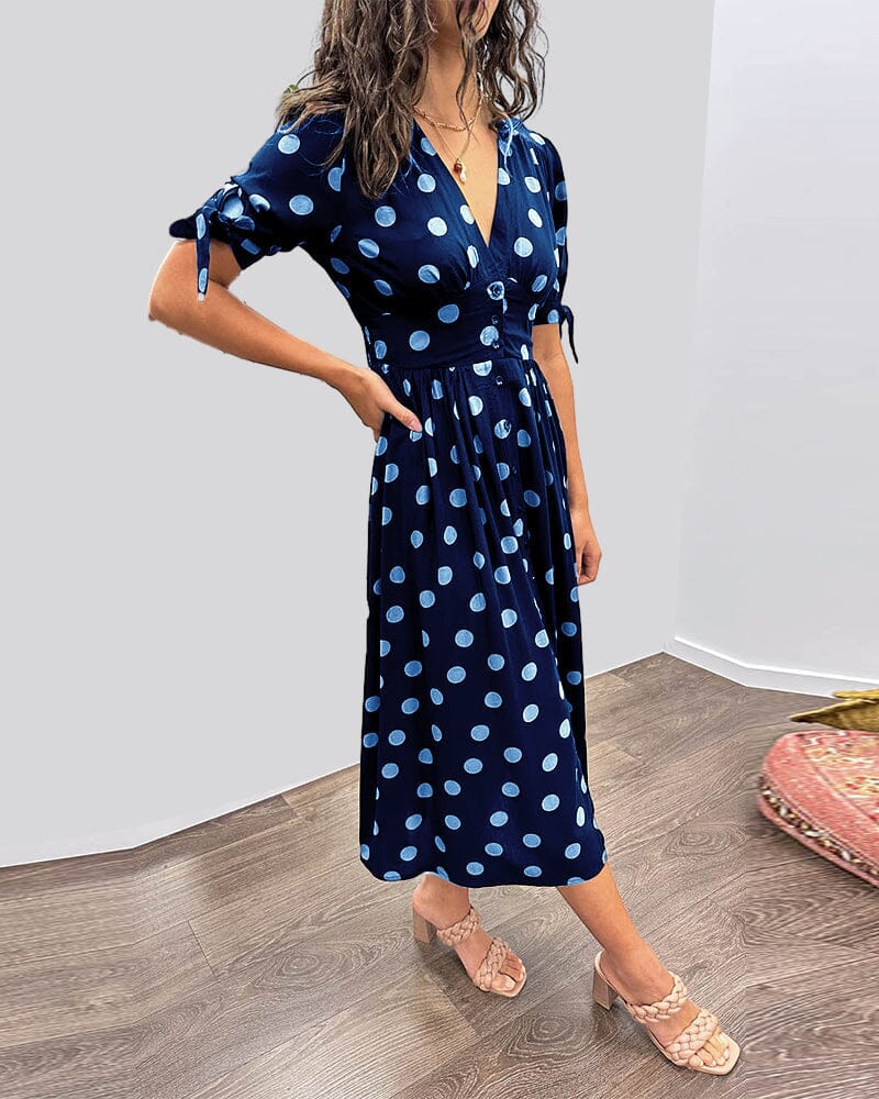 Bellamy - Polka Dots V-Neck Dress