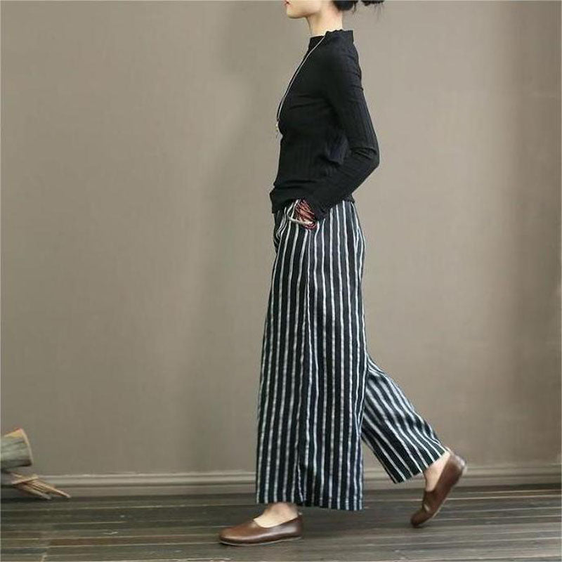 Seriva - Striped Flare Pants