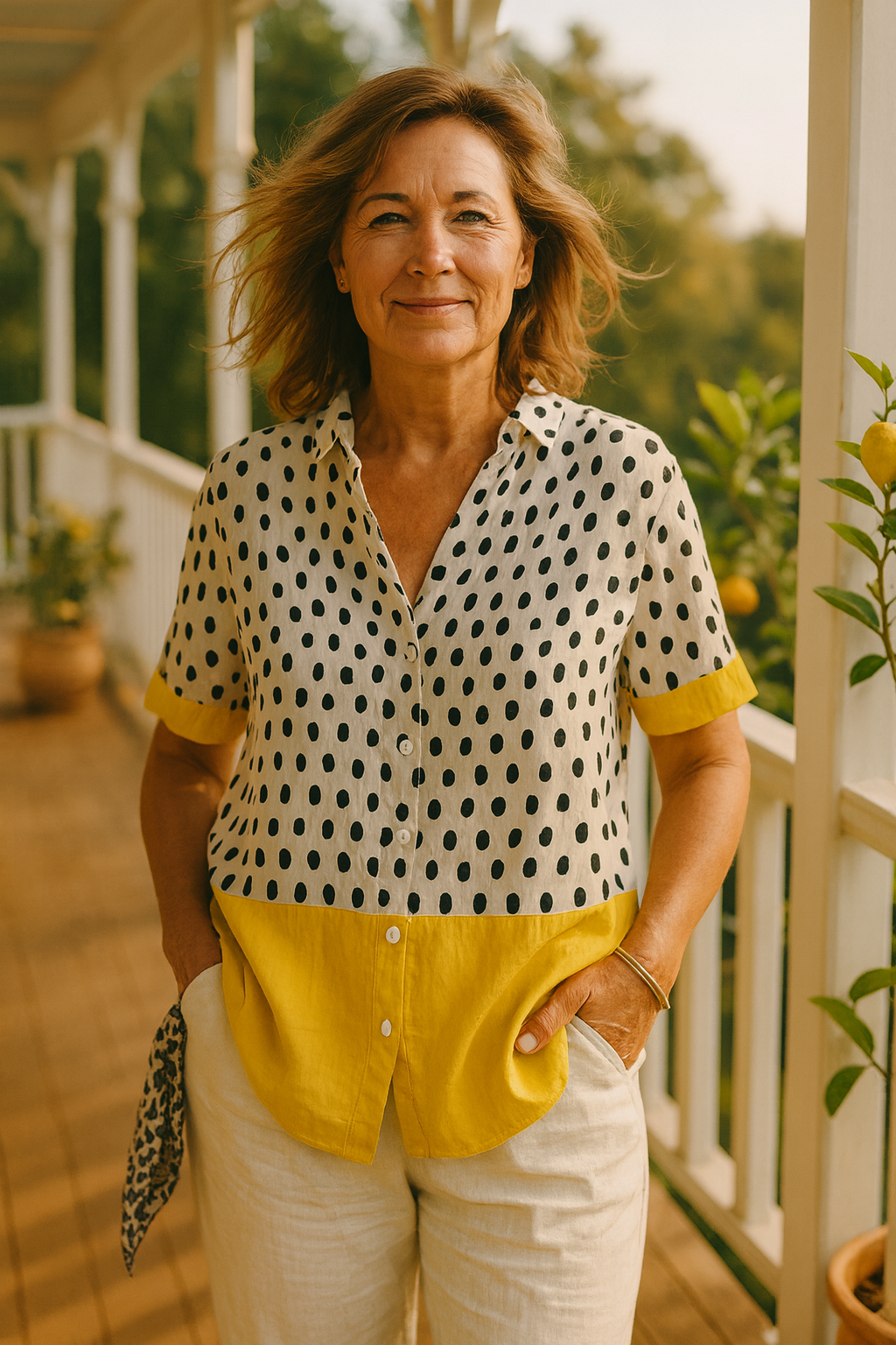 Zavi | Casual Dots Print Blouse